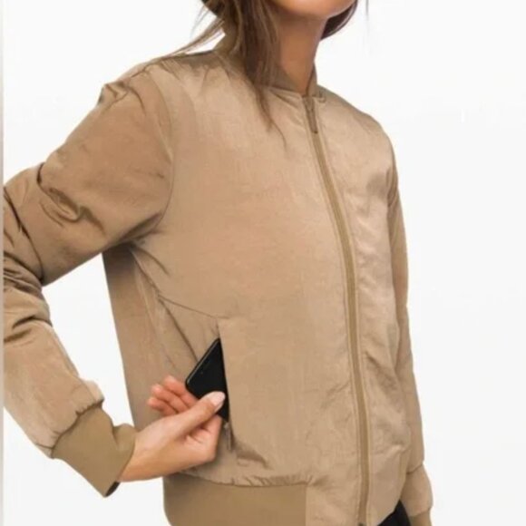 Reversible Lululemon Non-Stop Bomber Jacket brown/gold - Picture 4 of 9